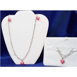 ART GLASS HEART NECKLACE & BRACELET