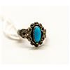 Image 1 : VINTAGE STERLING SILVER AND TURQUOISE BABY RING SIZE 1