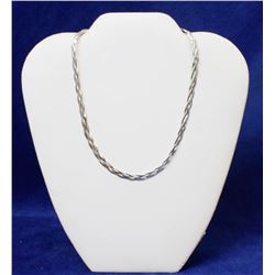 925 SILVER BRAIDED HERRINGBONE NECKLACE 16"