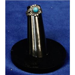 VINTAGE STERLING AND TURQUOISE RING SIZE 3