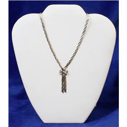 925 SILVER SERPENTINE NECKLACE WITH BOW 16"