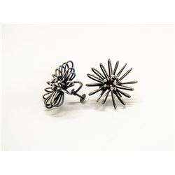 STERLING SILVER WIRE WRAP FLOWER EARRINGS