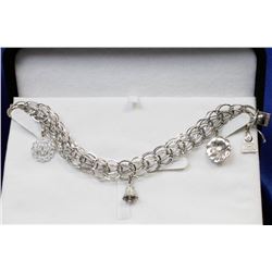 8" STERLING SILVER CHARM BRACELET WITH CHARMS