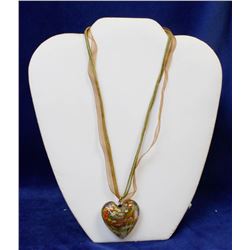 ART GLASS HEART NECKLACE