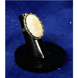 925 SILVER RING WITH SCRIMSHAW FLOWER SIZE 5