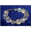 Image 1 : VINTAGE CRYSTAL BEADED BRACELET, 7"