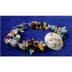 BEADED SEMI PRECIOUS STONE 7" BRACELET