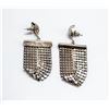 Image 1 : SILVER TONE MESH LOOP EARRINGS
