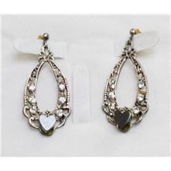 FASHION JEWELLERY DROP EARRINGS WITH BLACK HEARTS