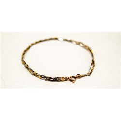 14K TRI GOLD BRAIDED SERPENTINE 6" BRACELET