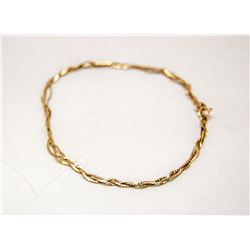 14K BRAIDED SERPENTINE BRACELET 7.5"