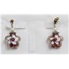 Image 1 : GLASS FLORAL DROP EARRINGS