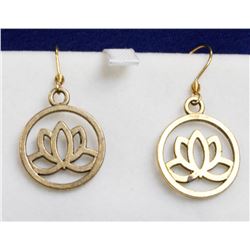 GOLD TONED LOTUS DROP EARRINGS