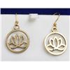 Image 1 : GOLD TONED LOTUS DROP EARRINGS