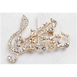 COSTUME JEWELLERY MUSIC NOTE BROOCH