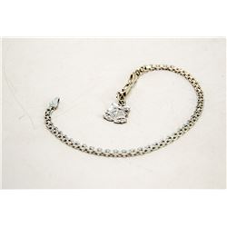 925 SILVER BRACELET WITH BELL CHARM 7"