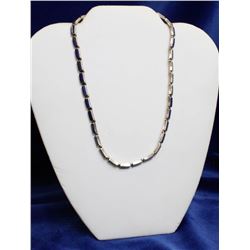 925 SILVER NECKLACE WITH LAPIS LAZULI 16"