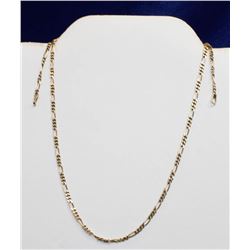 10K GOLD FIGARRO LINK NECKLACE 20" *NO CLASP*