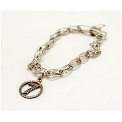 STERLING SILVER CHARM BRACELET WITH 1 CHARM