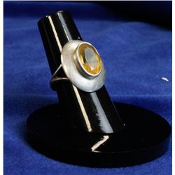 925 SILVER RING WITH CITRINE SIZE 6