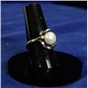 Image 1 : STERLING SILVER RING WITH LARGE PEARL SIZE 7