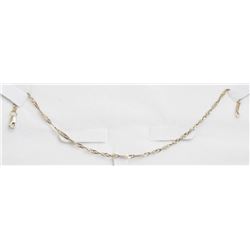 10K WHITE GOLD SINGAPORE LINK BRACELET 7.5"