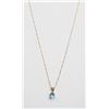 Image 1 : 10K GOLD WITH BLUE TOPAZ NECKLACE 16"