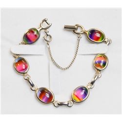 VINTAGE SARAH COVENTRY RAINBOW GLASS GOLD TONE