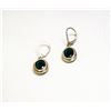 Image 1 : SILVER AND GREEN STONE DROP EARRINGS