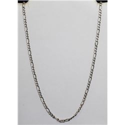 14K WHITE GOLD FIGARO CHAIN 20"