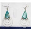 Image 1 : SILVER AND TURQUOISE DROP EARRINGS