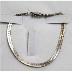 925 SILVER BRAIDED HERRINGBONE BRACELET 7"