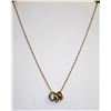 Image 1 : 9K GOLD NECKLACE WITH 3 RINGS 18"
