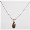 Image 1 : 925 SILVER 17" SNAKE CHAIN WITH BROWN STONE PENDANT