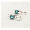 Image 1 : 925 SILVER BLUE TOPAZ DROP EARRINGS
