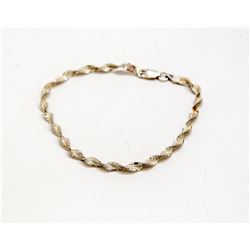 925 SILVER TWISTED FLAT WEAVE BRACELET 7.5"