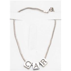 7" 925 SILVER SNAKE CHAIN WITH "CAR" LETTERS