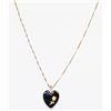 Image 1 : 30" 925 SILVER BOX CHAIN W BLACK HEART PENDANT