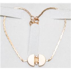 10K GOLD AND DIAMOND TRIANGULAR LINK 7" BRACELET