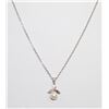 Image 1 : 14.5" STERLING CHAIN W FAUX PEARL PENDANT