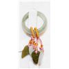 Image 1 : CARVED JADE RING WITH JADE PENDANTS SIZE 6.5