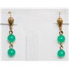 Image 1 : GREEN BEADED DROP EARRINGS
