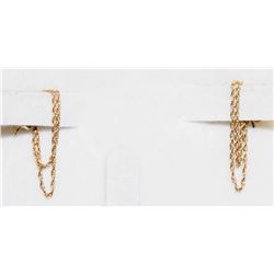 10K GOLD HANGING ROPE CHAIN EARRINGS