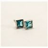 Image 1 : 925 SILVER WITH LIGHT BLUE STUD EARRINGS