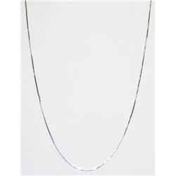 10K WHITE GOLD BOX CHAIN NECKLACE 18"
