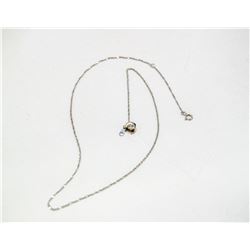 18K GOLD NECKLACE 18" WITH DIAMOND PENDANT