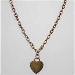 925 SILVER CIRCLE LINK 18" NECKLACE WITH HEART