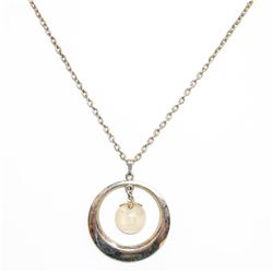 SILVER TONED 22" NECKLACE AND PENDANT