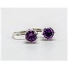 Image 1 : 925 SILVER EARRINGS WITH VIBRANT PURPLE GEMS