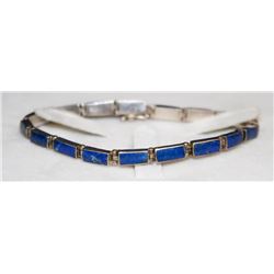 925 SILVER AND LAPIS BRACELET 7.5"
